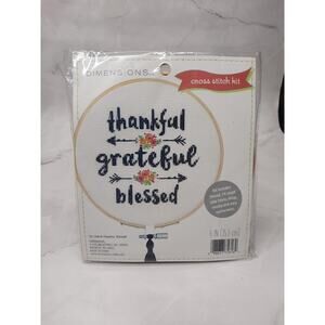 Dimensions Cross Stitch Kit 72-75818 Thankful Grateful Blessed 6 Inch Hoop